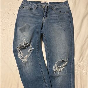 Stylish Blue Ripped Women Jeans
